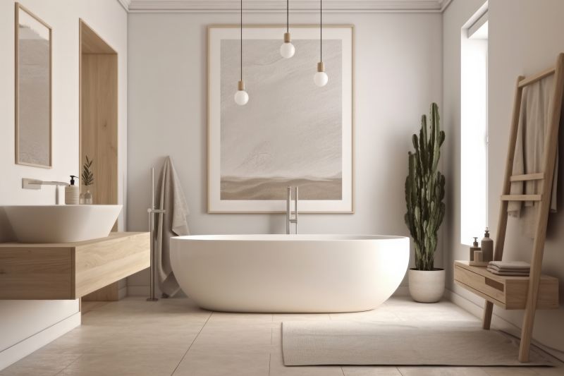 Contemporary bathtub setup